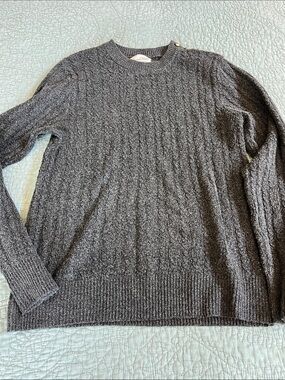 Women’s Universal Thread (Target) Charcoal Cable Knit Button-Shoulder Sweater S